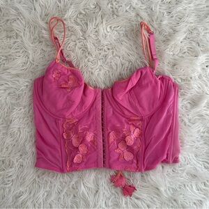 RARE Vintage Victorias Secret Pink Butterfly Corset